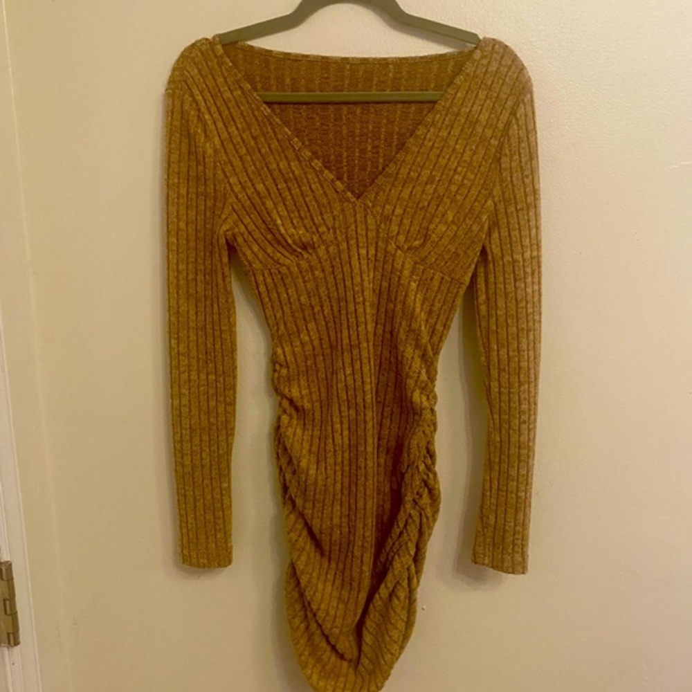 Shein long sleeve rouched dress